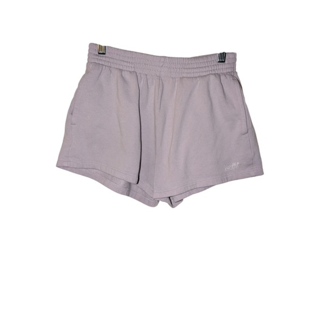 Levis Womens High Waisted Fleece Sweat Shorts Lavender Purple XS Relaxed Fit